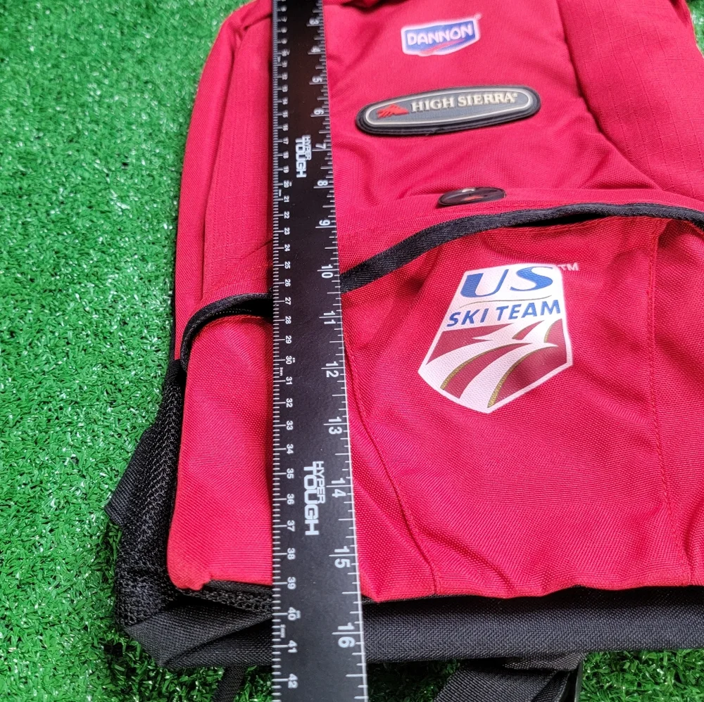 High Sierra USA Ski Team Small Backpack Red Black 16in L X 11in W Dannon New